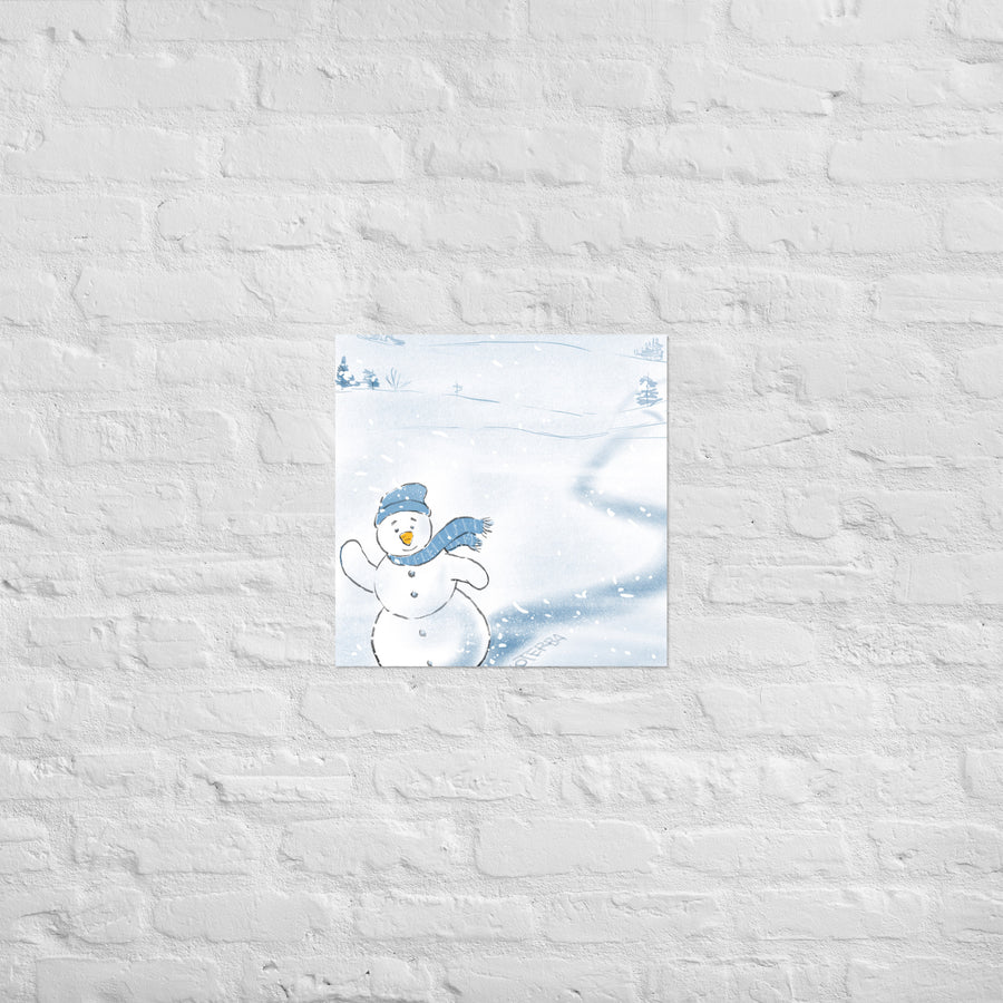 Snowman Says Hi - Poster