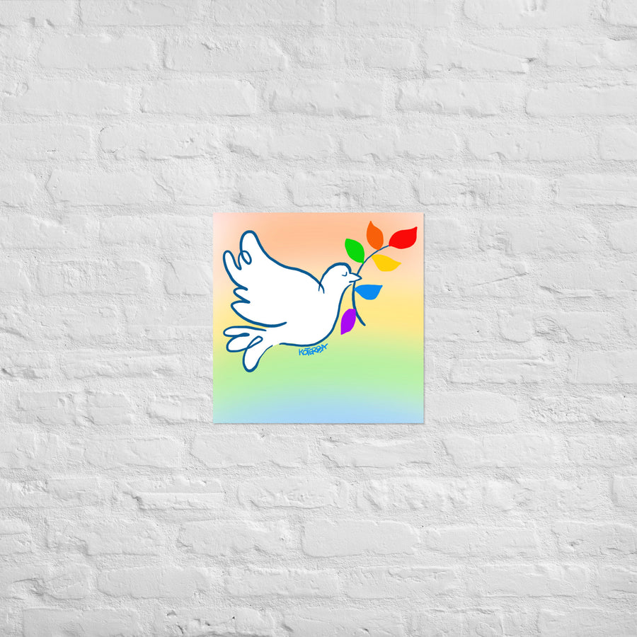 Rainbow Dove Landscape - Poster