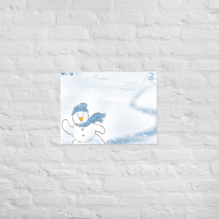 Snowman Says Hi - Poster