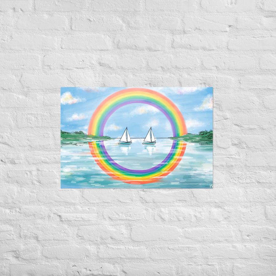 RainBoats Landscape - Poster