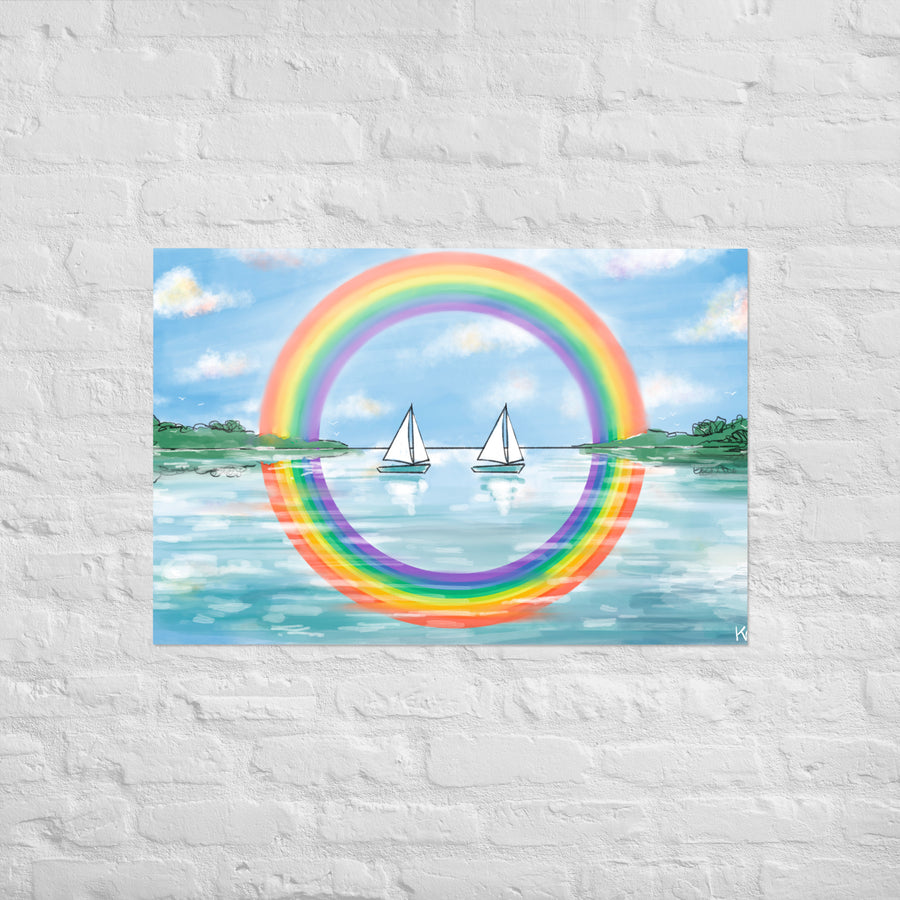 RainBoats Landscape - Poster