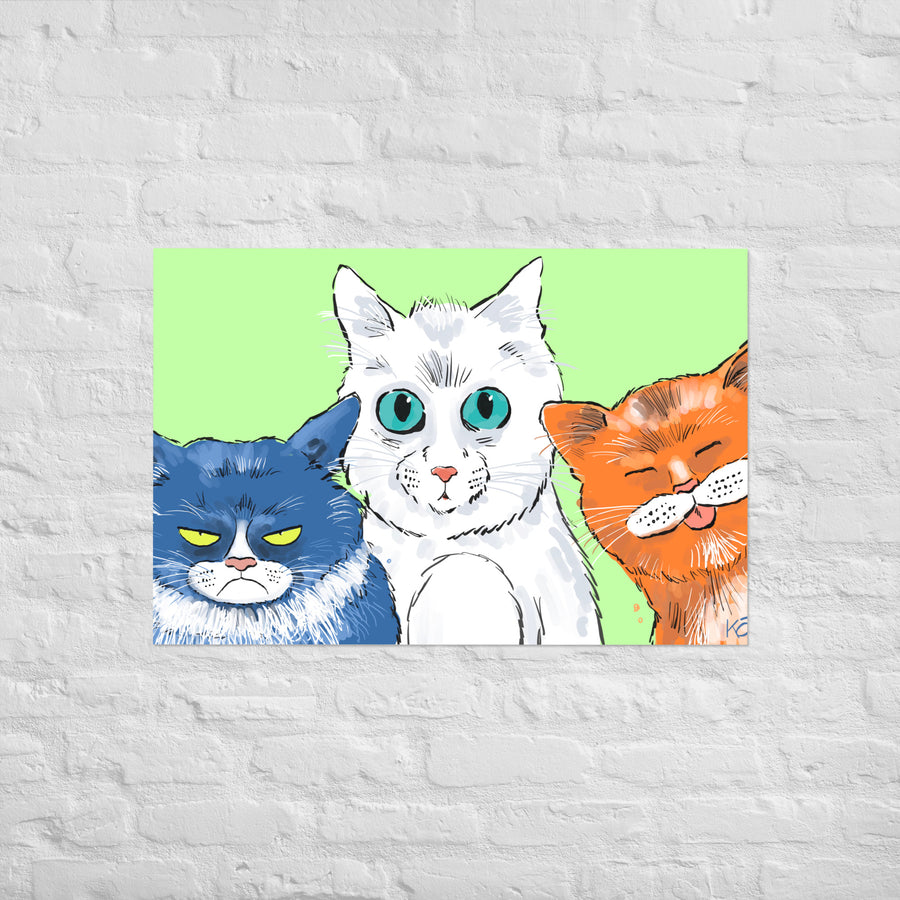 Funny Cats Landscape - Poster