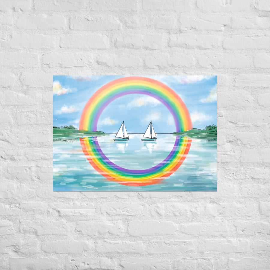 RainBoats Landscape - Poster