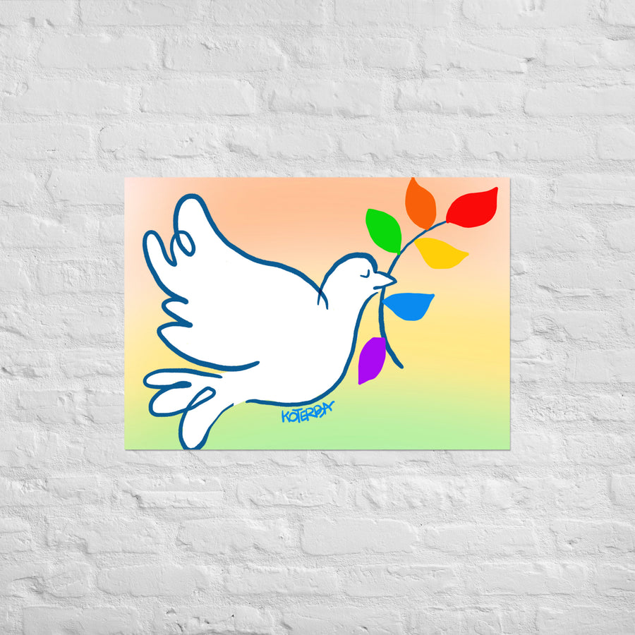 Rainbow Dove Landscape - Poster