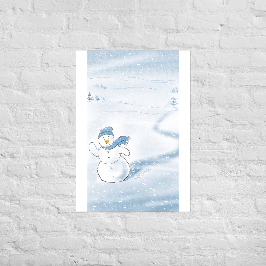 Snowman Says Hi - Poster