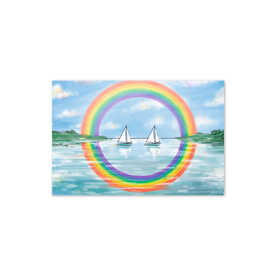 RainBoats Landscape - Greeting Card