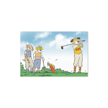 Golfing Dogs Landscape - Greeting Card