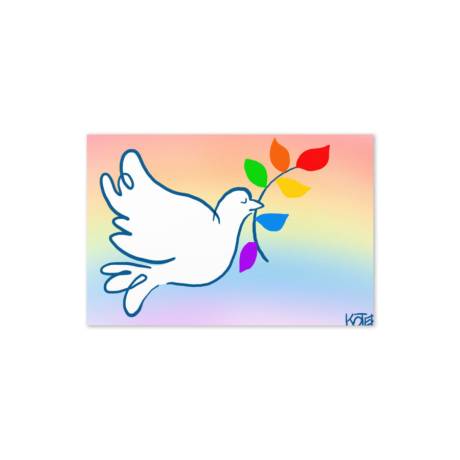 Rainbow Dove Landscape - Greeting Card