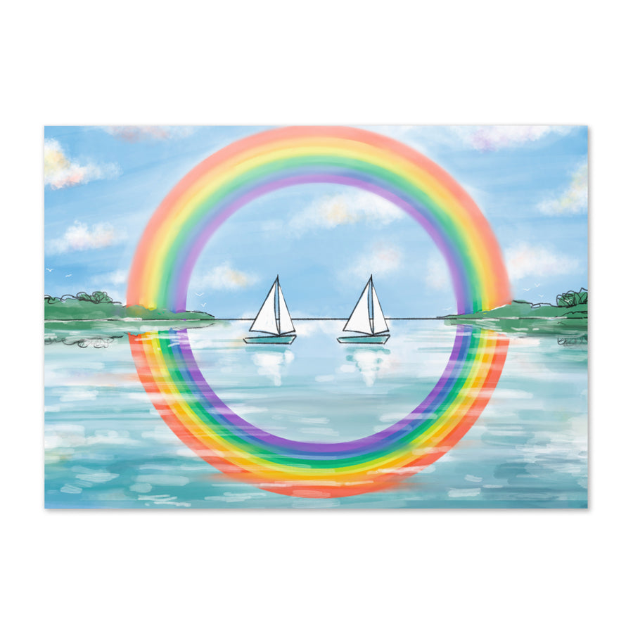 RainBoats Landscape - Greeting Card