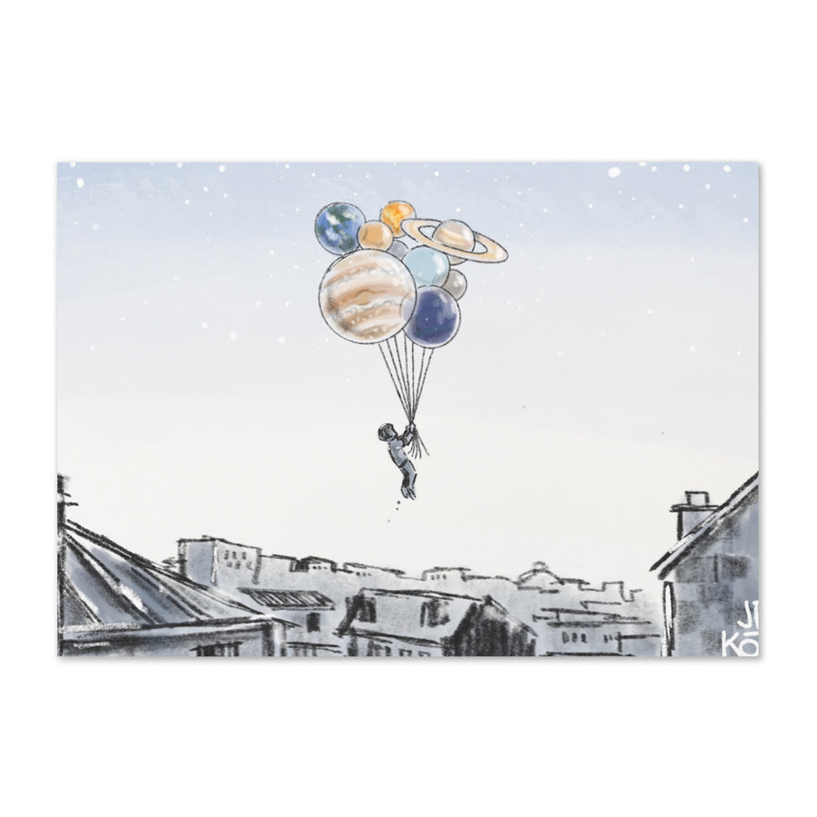 Balloon Planets - Greeting Card