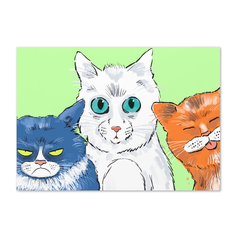 Funny Cats Landscape - Greeting Card