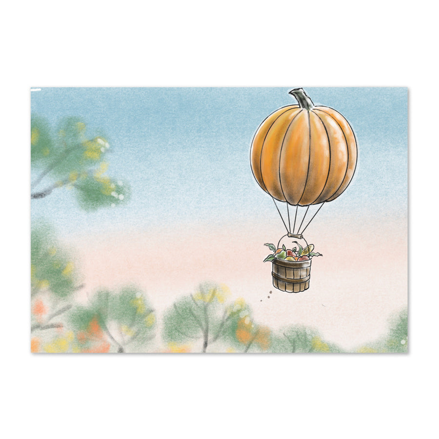 Pumkin Balloon - Greeting Card