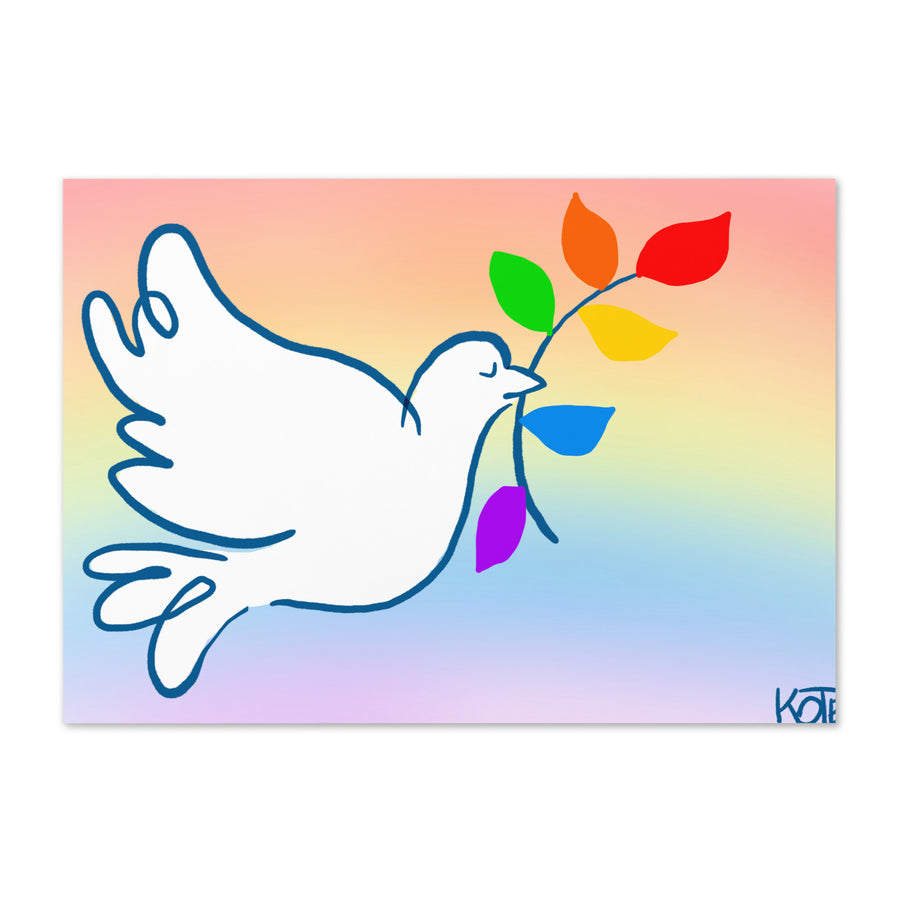 Rainbow Dove Landscape - Greeting Card