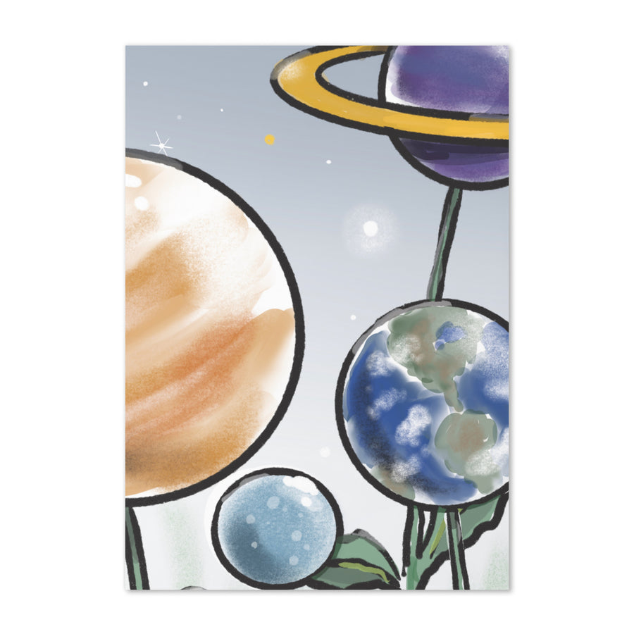 Plants And Planets - Greeting Card