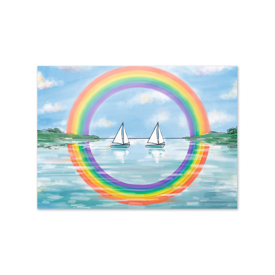 RainBoats Landscape - Greeting Card