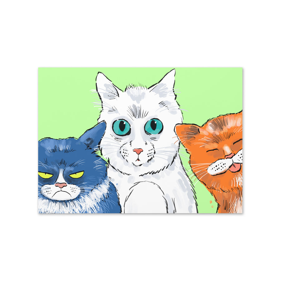 Funny Cats Landscape - Greeting Card