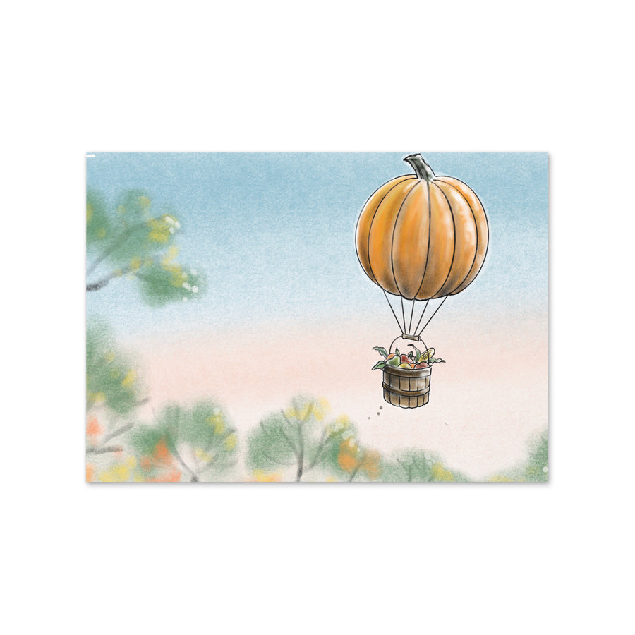 Pumkin Balloon - Greeting Card