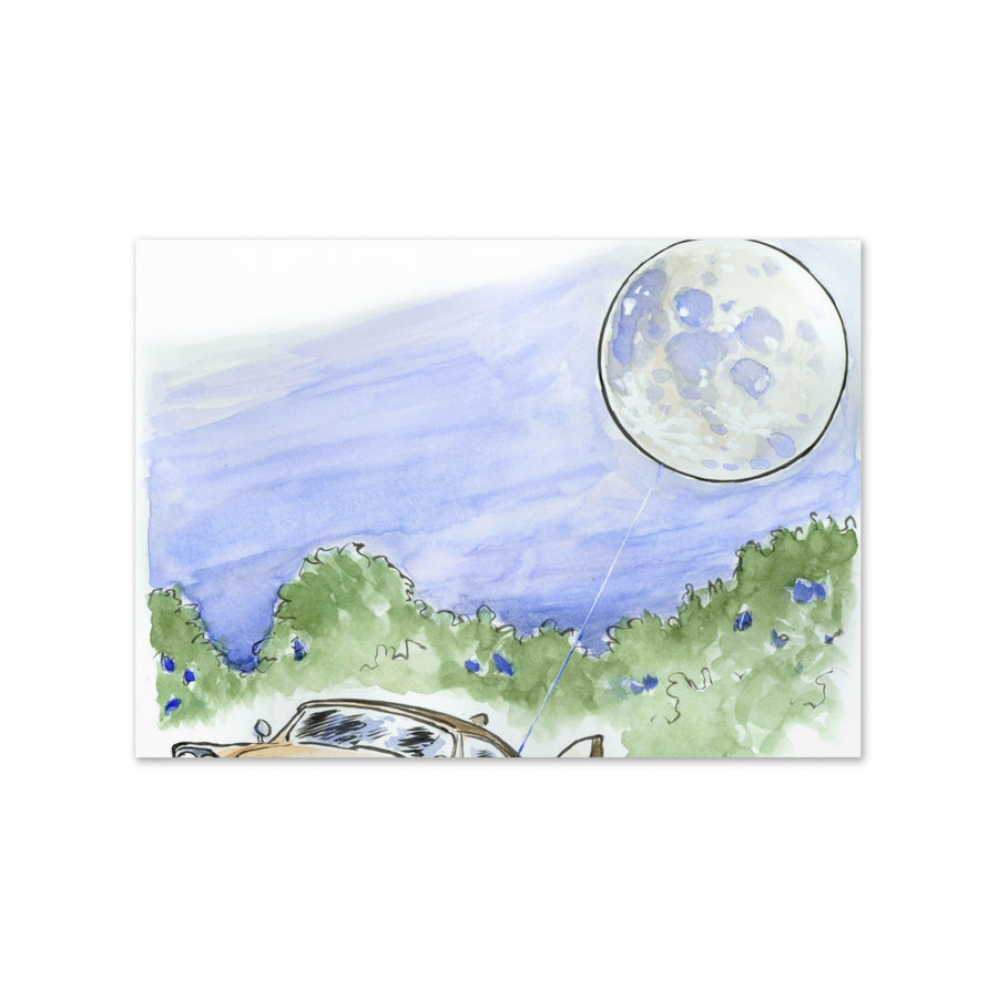 Moon Balloon - Greeting Card