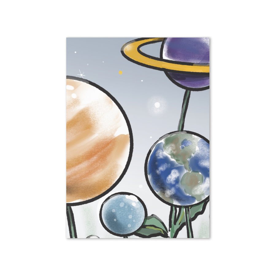 Plants And Planets - Greeting Card