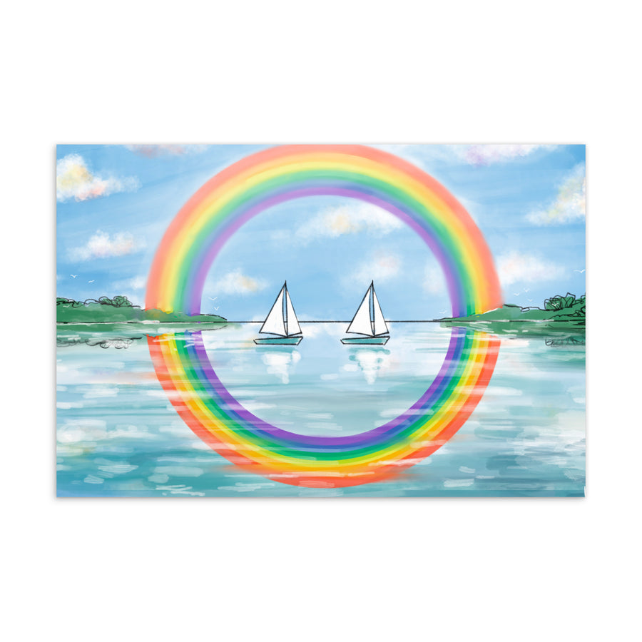 RainBoats Landscape - Standard Postcard