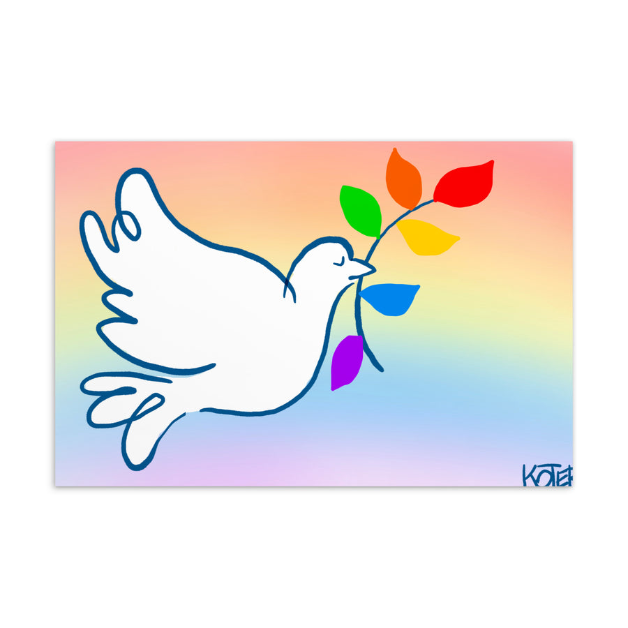 Rainbow Dove Landscape - Postcard