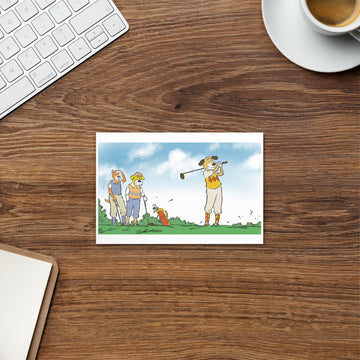 Golfing Dogs Landscape - Standard Postcard