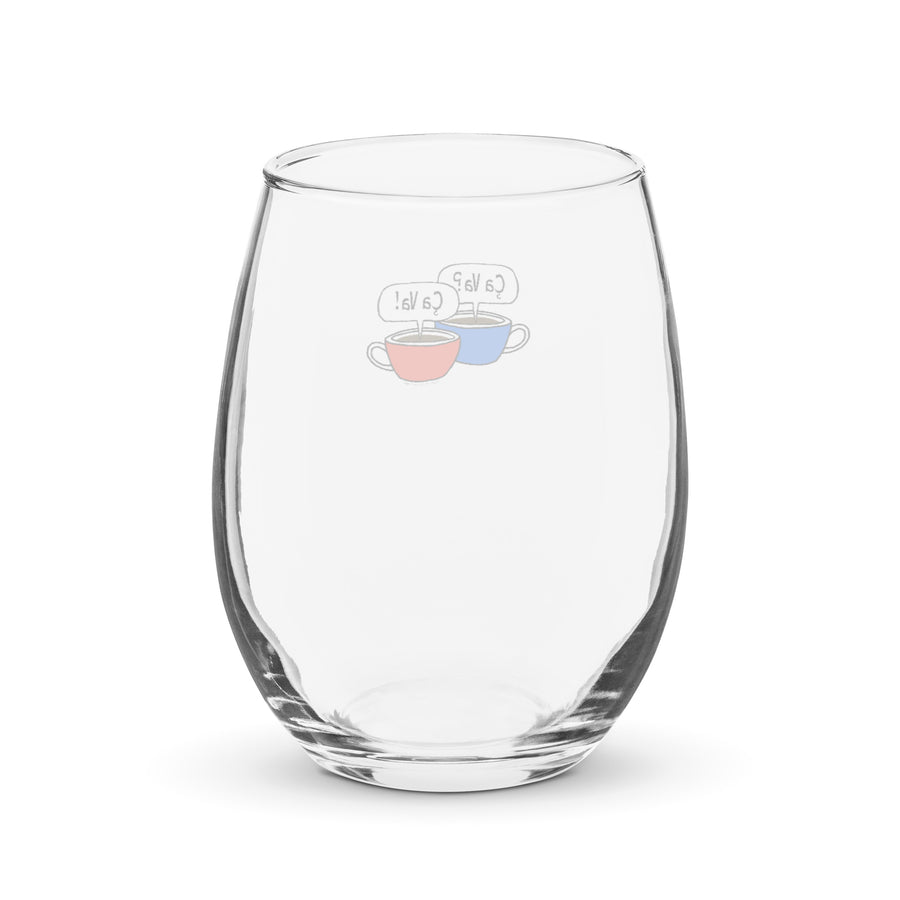 General French Ça Va! - Stemless Wine Glass