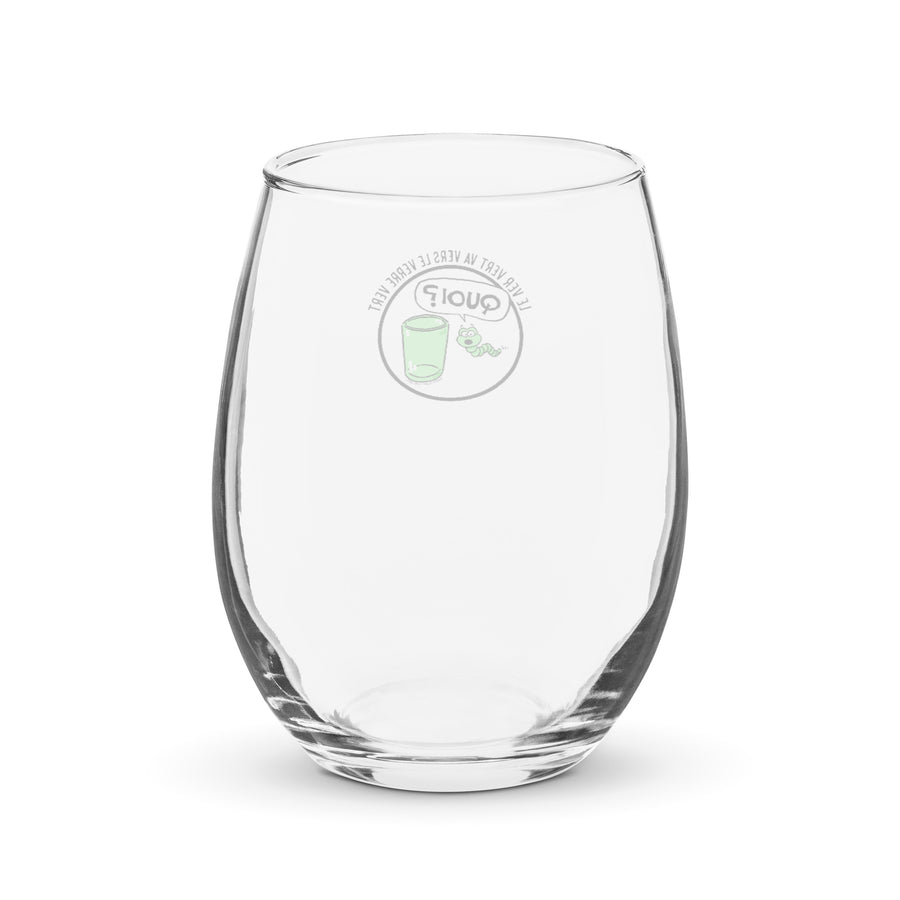 Le Ver Vert Va Vers Le Verre Vert - Stemless Wine Glass