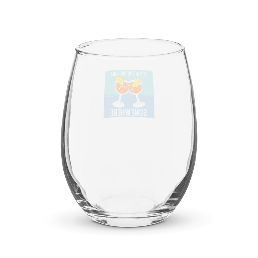 It's Aperotivo Time Somewhere - Stemless Wine Glass