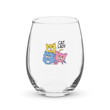 Cat Lady - Wine Glass