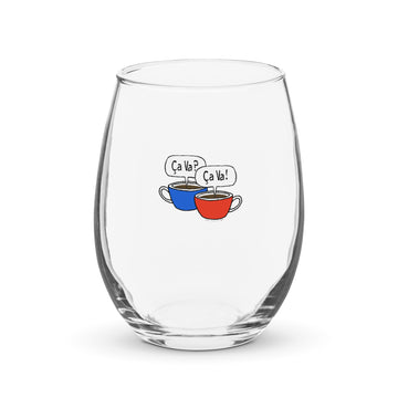 General French Ça Va! - Stemless Wine Glass