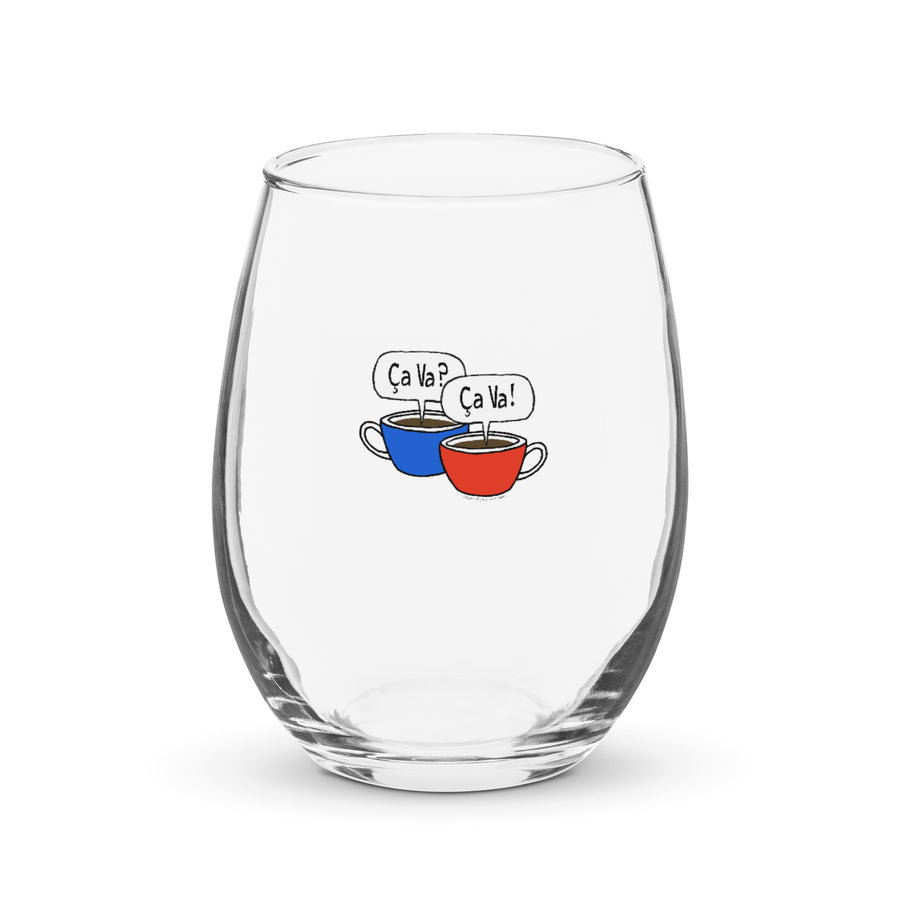 General French Ça Va! - Stemless Wine Glass