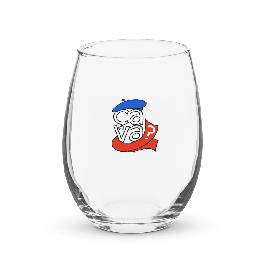 French General Ça Va! - Stemless Wine Glass