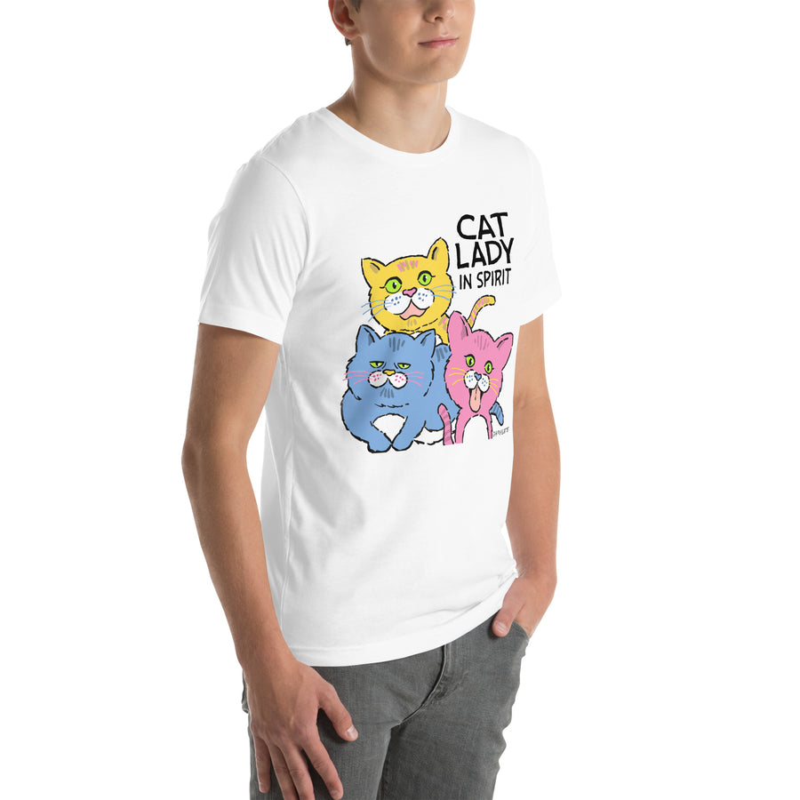 Cat Lady in Spirit - Short-Sleeve Unisex T-Shirt