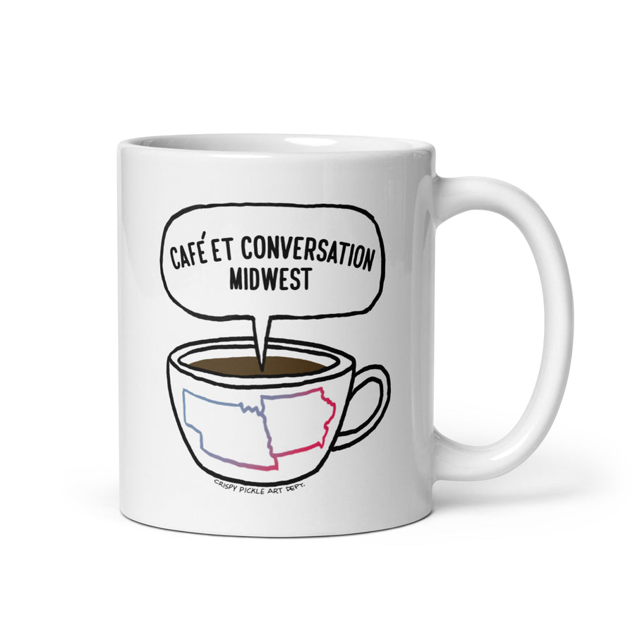 Café Et Conversation - White Glossy Mug