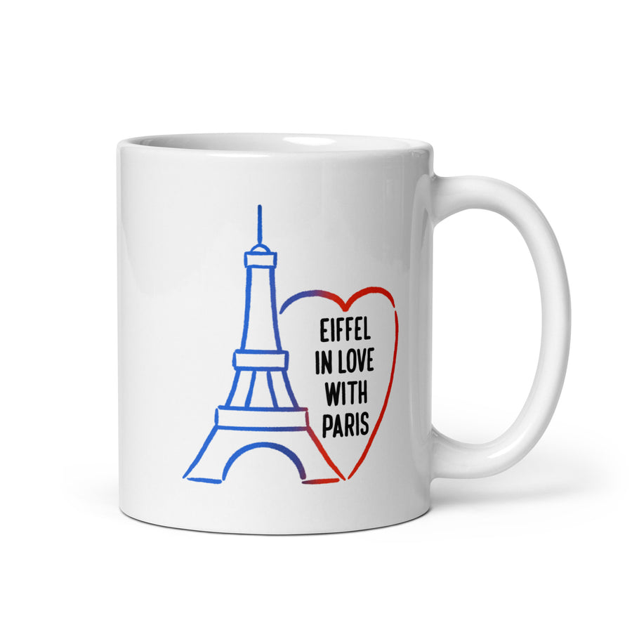 Eiffel in Love with Paris - White Glossy Mug