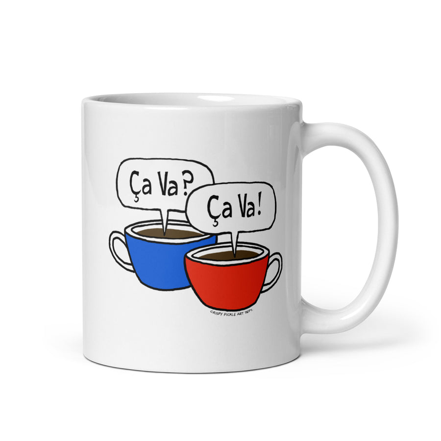 General French Ça Va! - White Glossy Mug