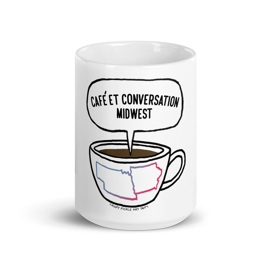 Café Et Conversation - White Glossy Mug