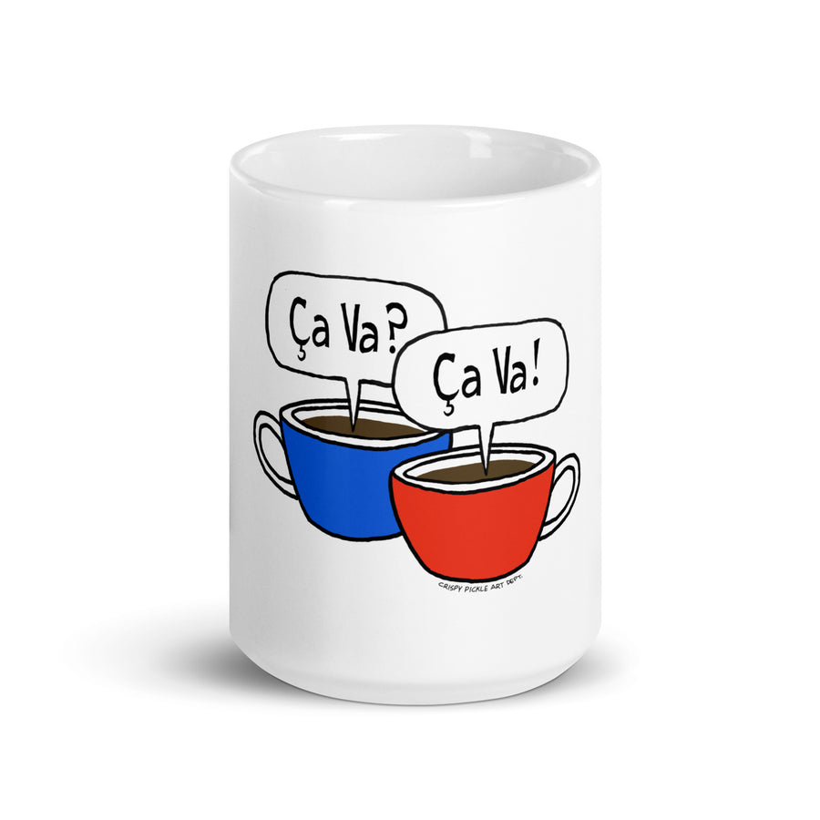 General French Ça Va! - White Glossy Mug