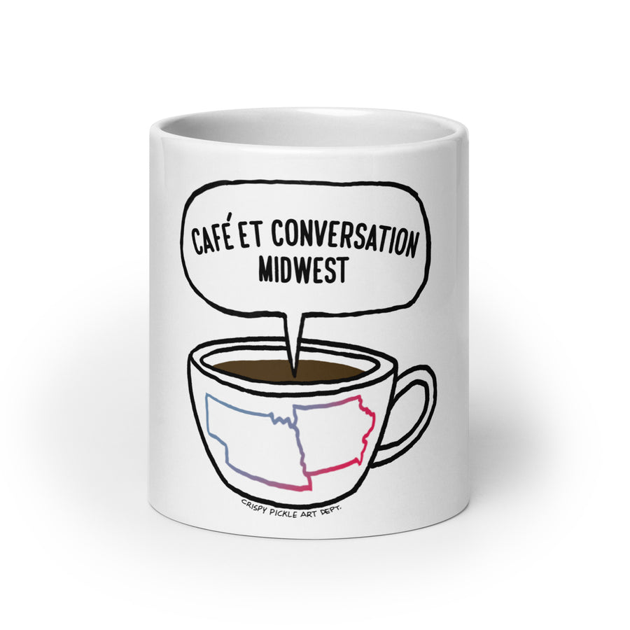 Café Et Conversation - White Glossy Mug