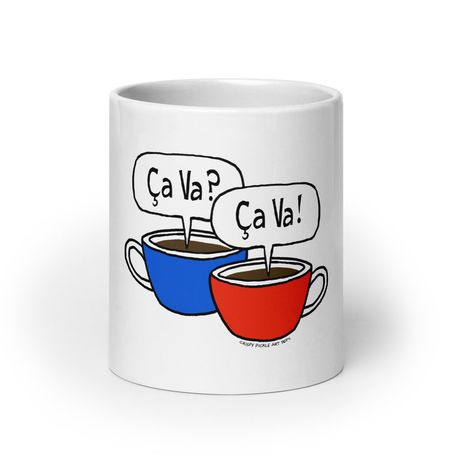 General French Ça Va! - White Glossy Mug